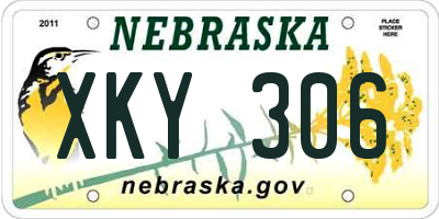 NE license plate XKY306