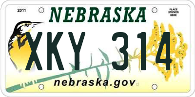 NE license plate XKY314