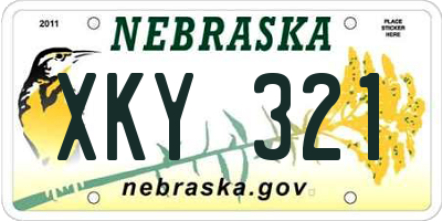 NE license plate XKY321