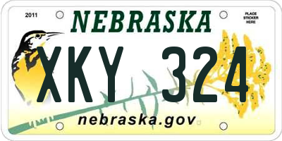 NE license plate XKY324