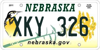 NE license plate XKY326