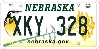 NE license plate XKY328