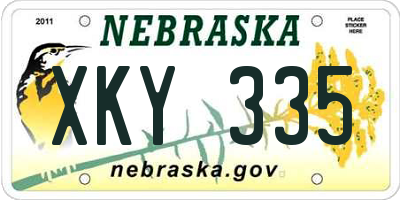 NE license plate XKY335