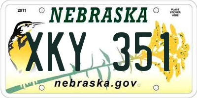 NE license plate XKY351