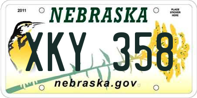 NE license plate XKY358