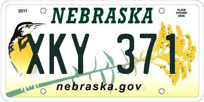 NE license plate XKY371