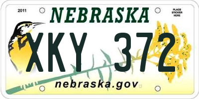 NE license plate XKY372