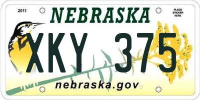 NE license plate XKY375