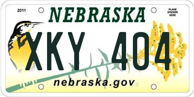 NE license plate XKY404