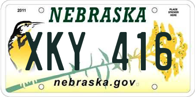 NE license plate XKY416