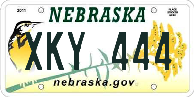 NE license plate XKY444