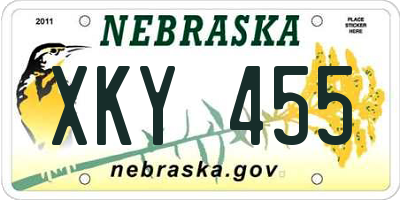 NE license plate XKY455