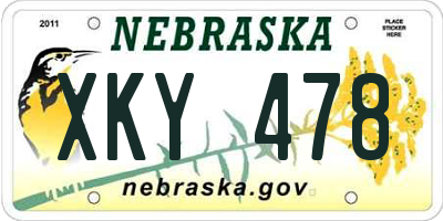 NE license plate XKY478