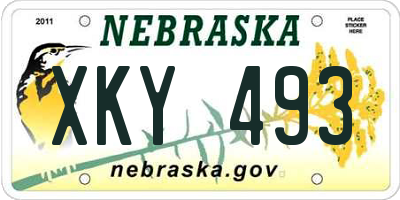 NE license plate XKY493