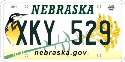 NE license plate XKY529