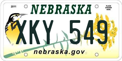 NE license plate XKY549