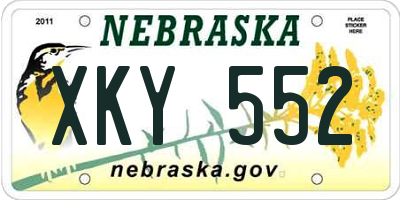 NE license plate XKY552