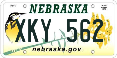 NE license plate XKY562