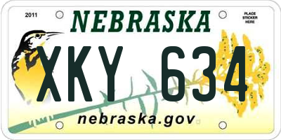 NE license plate XKY634