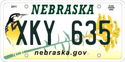 NE license plate XKY635