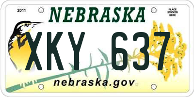 NE license plate XKY637