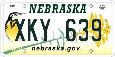 NE license plate XKY639