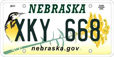 NE license plate XKY668