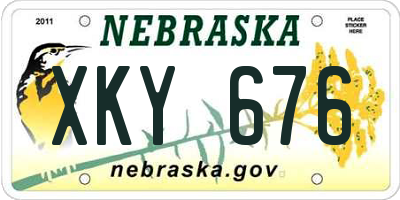 NE license plate XKY676
