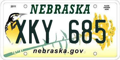 NE license plate XKY685