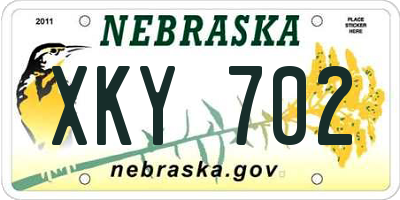 NE license plate XKY702