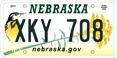 NE license plate XKY708