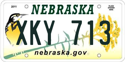 NE license plate XKY713