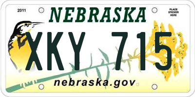 NE license plate XKY715