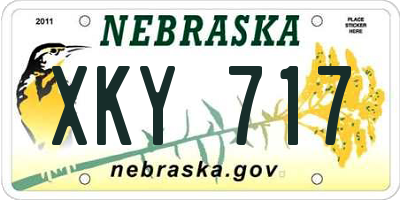 NE license plate XKY717