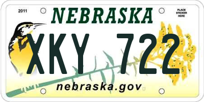 NE license plate XKY722
