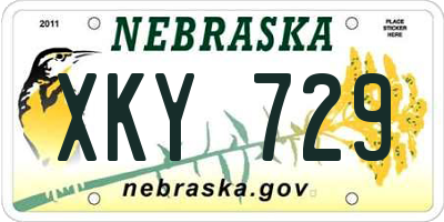 NE license plate XKY729