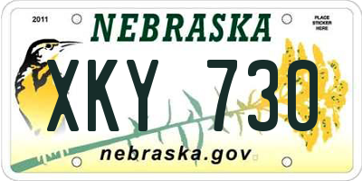 NE license plate XKY730