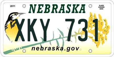 NE license plate XKY731