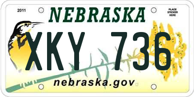 NE license plate XKY736