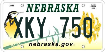 NE license plate XKY750