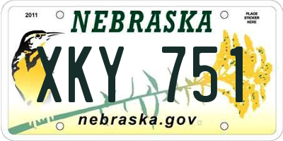 NE license plate XKY751
