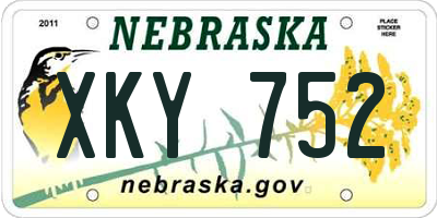 NE license plate XKY752