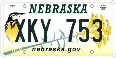 NE license plate XKY753