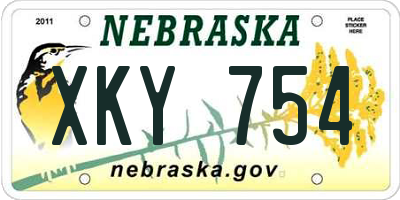 NE license plate XKY754