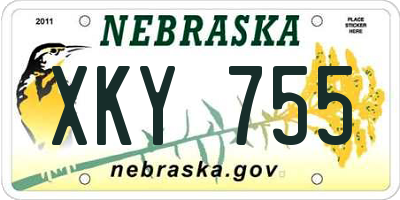 NE license plate XKY755