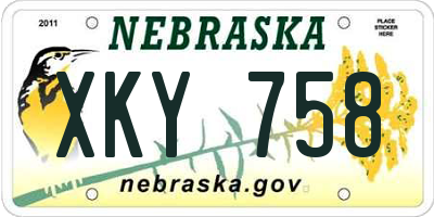 NE license plate XKY758