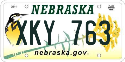 NE license plate XKY763