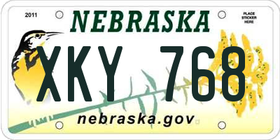 NE license plate XKY768