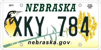 NE license plate XKY784