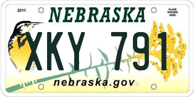 NE license plate XKY791